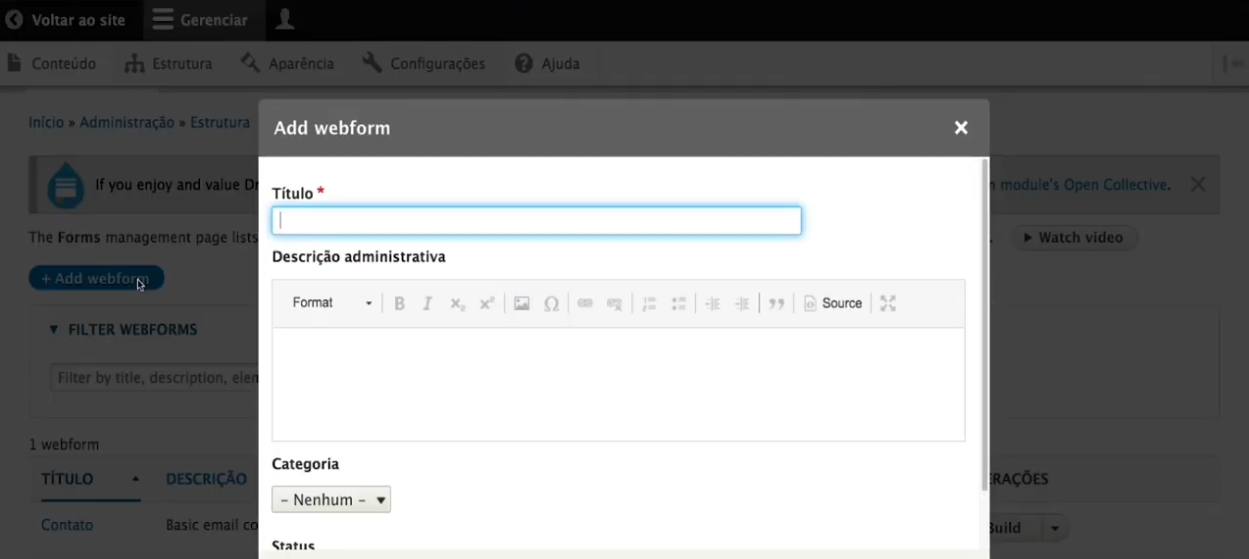 3. Add Webform